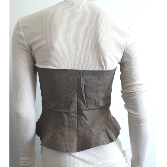 Plaid Peplum Bustier Top - Picture 2 of 16